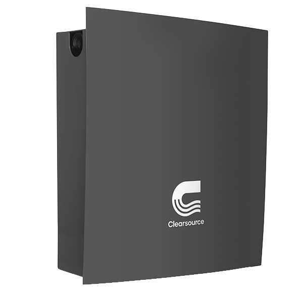 Water filtration system closed exterior view